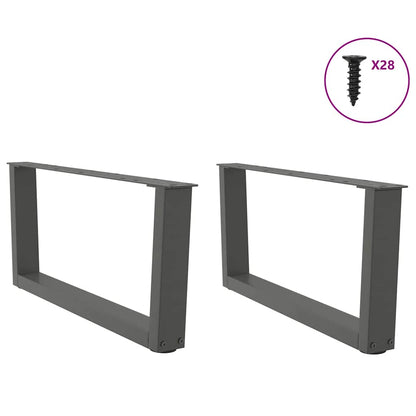 Gambe per Tavolino da CaffÃ¨ a Forma di V 2 pz Antracite 70x(30-31,3) cm Acciaio