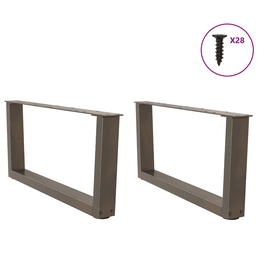 Gambe per Tavolino da CaffÃ¨ a Forma di V 2 pz Acciaio Naturale 70x(30-31,3) cm Acciaio