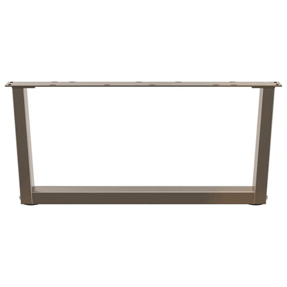 Gambe per Tavolino da CaffÃ¨ a Forma di V 2 pz Acciaio Naturale 70x(30-31,3) cm Acciaio