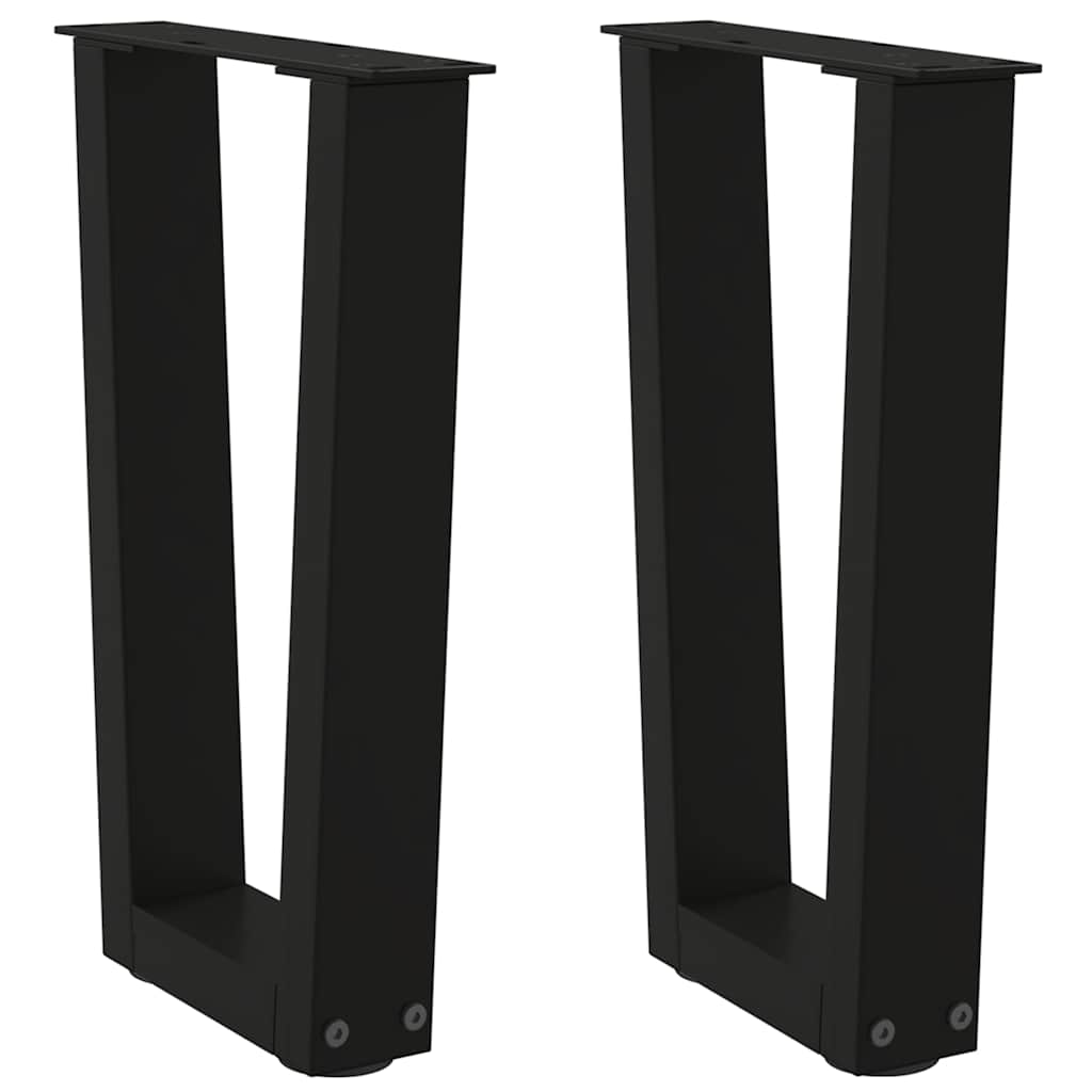 Gambe per Tavolino da CaffÃ¨ a Forma di V 2 pz Nere 28x(42-43,3) cm Acciaio