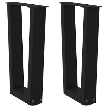 Gambe per Tavolino da CaffÃ¨ a Forma di V 2 pz Nere 28x(42-43,3) cm Acciaio