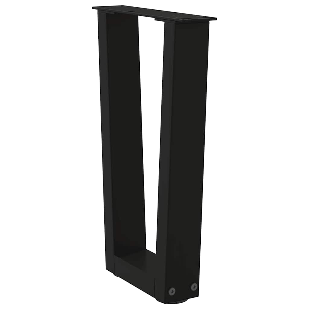 Gambe per Tavolino da CaffÃ¨ a Forma di V 2 pz Nere 28x(42-43,3) cm Acciaio