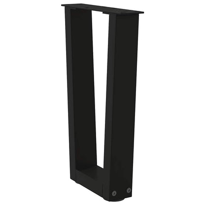 Gambe per Tavolino da CaffÃ¨ a Forma di V 2 pz Nere 28x(42-43,3) cm Acciaio