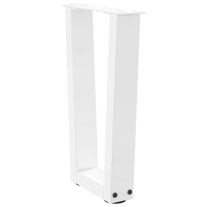Gambe per Tavolino da CaffÃ¨ a Forma di V 2 pz Bianche 28x(42-43,3) cm Acciaio
