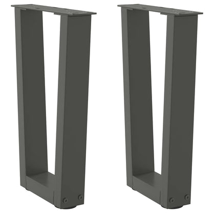 Gambe per Tavolino da CaffÃ¨ a Forma di V 2 pz Antracite 28x(42-43,3) cm Acciaio