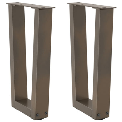 Gambe per Tavolino da CaffÃ¨ a Forma di V 2 pz Acciaio Naturale 28x(42-43,3) cm Acciaio