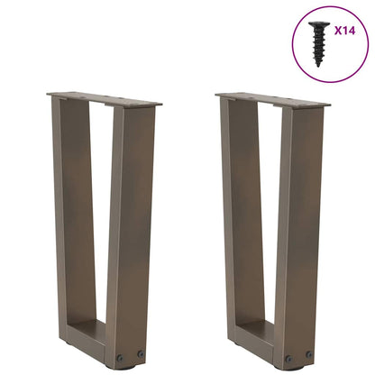Gambe per Tavolino da CaffÃ¨ a Forma di V 2 pz Acciaio Naturale 28x(42-43,3) cm Acciaio