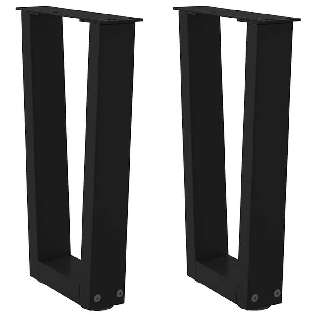 Gambe per Tavolino da CaffÃ¨ a Forma di V 2 pz Nere 38x(42-43,3) cm Acciaio