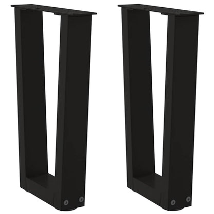 Gambe per Tavolino da CaffÃ¨ a Forma di V 2 pz Nere 38x(42-43,3) cm Acciaio