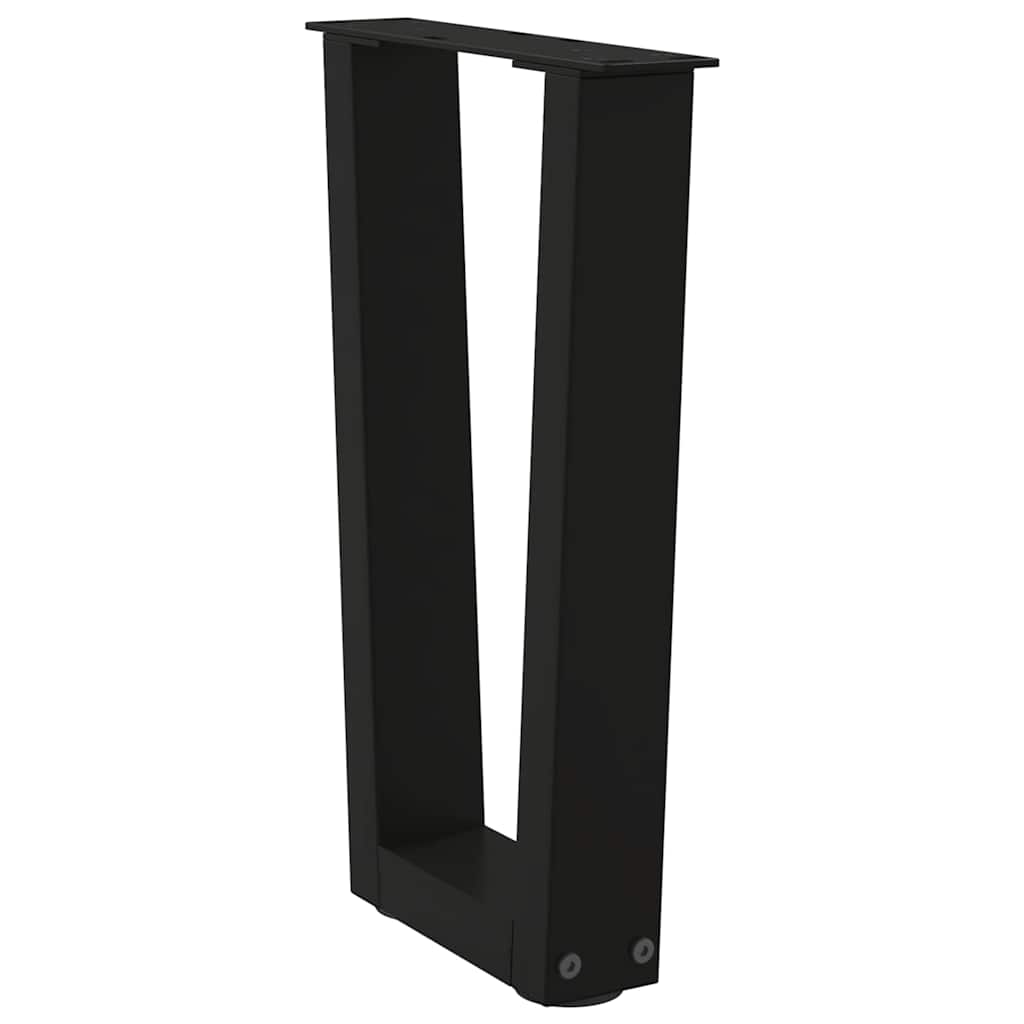 Gambe per Tavolino da CaffÃ¨ a Forma di V 2 pz Nere 38x(42-43,3) cm Acciaio