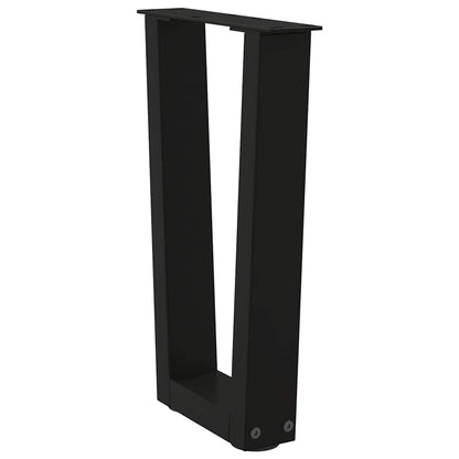 Gambe per Tavolino da CaffÃ¨ a Forma di V 2 pz Nere 38x(42-43,3) cm Acciaio