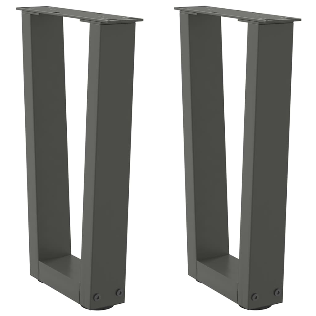 Gambe per Tavolino da CaffÃ¨ a Forma di V 2 pz Antracite 38x(42-43,3) cm Acciaio