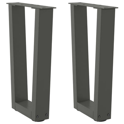 Gambe per Tavolino da CaffÃ¨ a Forma di V 2 pz Antracite 38x(42-43,3) cm Acciaio