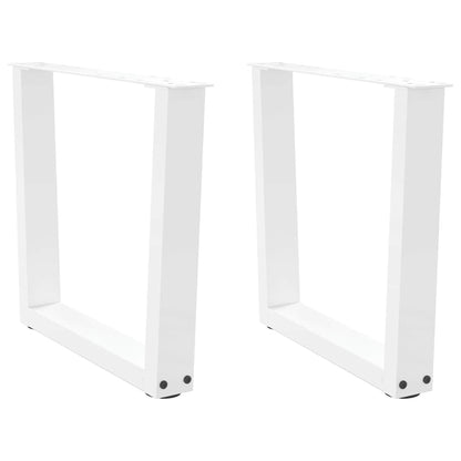 Gambe per Tavolino da CaffÃ¨ a Forma di V 2 pz Bianche 50x(42-43,3) cm Acciaio