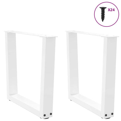 Gambe per Tavolino da CaffÃ¨ a Forma di V 2 pz Bianche 50x(42-43,3) cm Acciaio