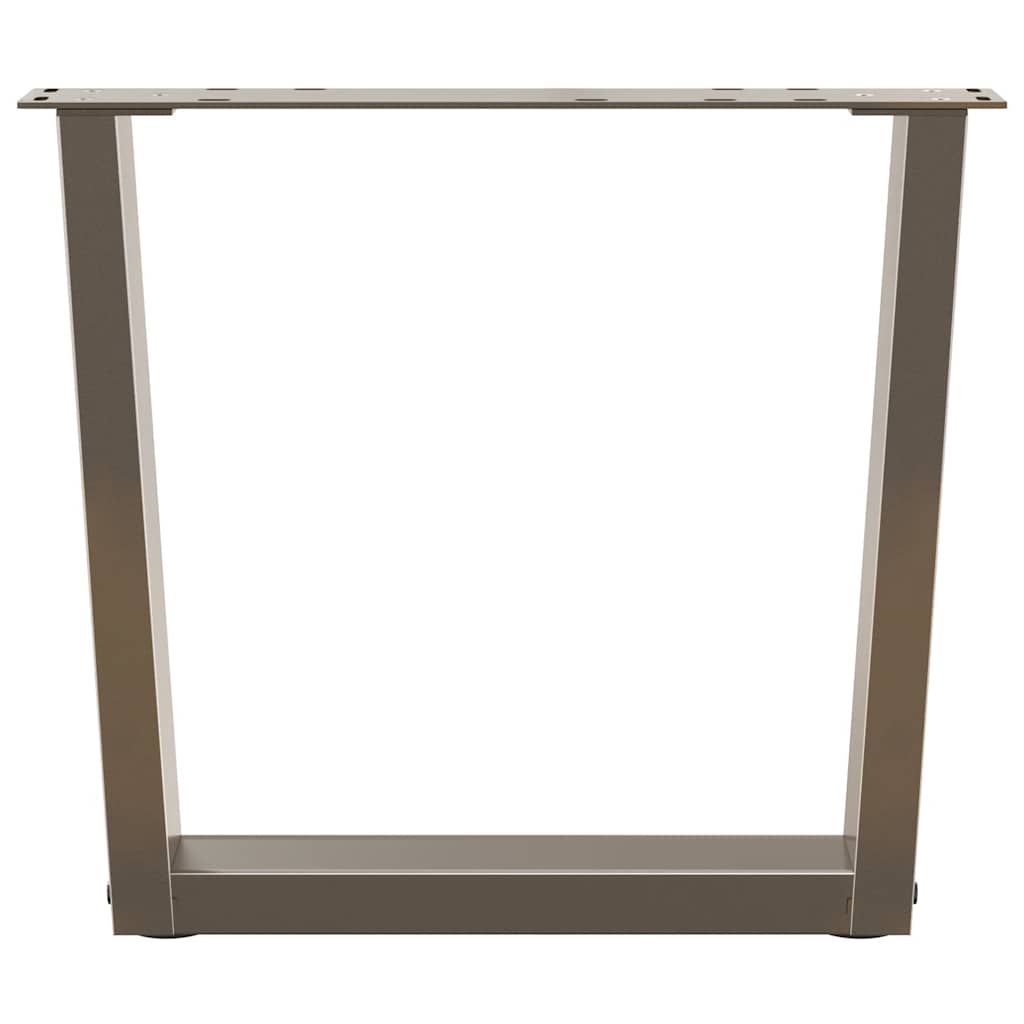 Gambe per Tavolino da CaffÃ¨ a Forma di V 2 pz Acciaio Naturale 50x(42-43,3) cm Acciaio