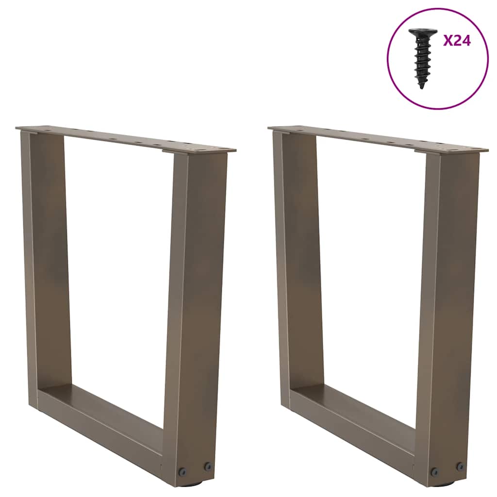 Gambe per Tavolino da CaffÃ¨ a Forma di V 2 pz Acciaio Naturale 50x(42-43,3) cm Acciaio