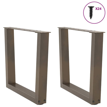 Gambe per Tavolino da CaffÃ¨ a Forma di V 2 pz Acciaio Naturale 50x(42-43,3) cm Acciaio