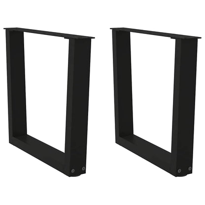 Gambe per Tavolino da CaffÃ¨ a Forma di V 2 pz Nere 60x(42-43,3) cm Acciaio