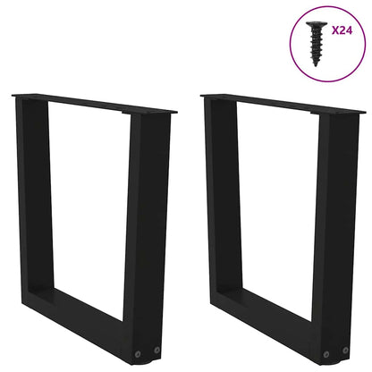 Gambe per Tavolino da CaffÃ¨ a Forma di V 2 pz Nere 60x(42-43,3) cm Acciaio