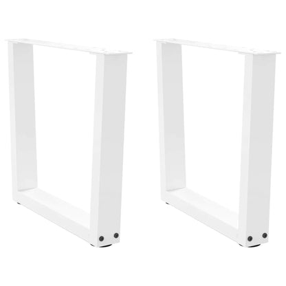 Gambe per Tavolino da CaffÃ¨ a Forma di V 2 pz Bianche 60x(42-43,3) cm Acciaio