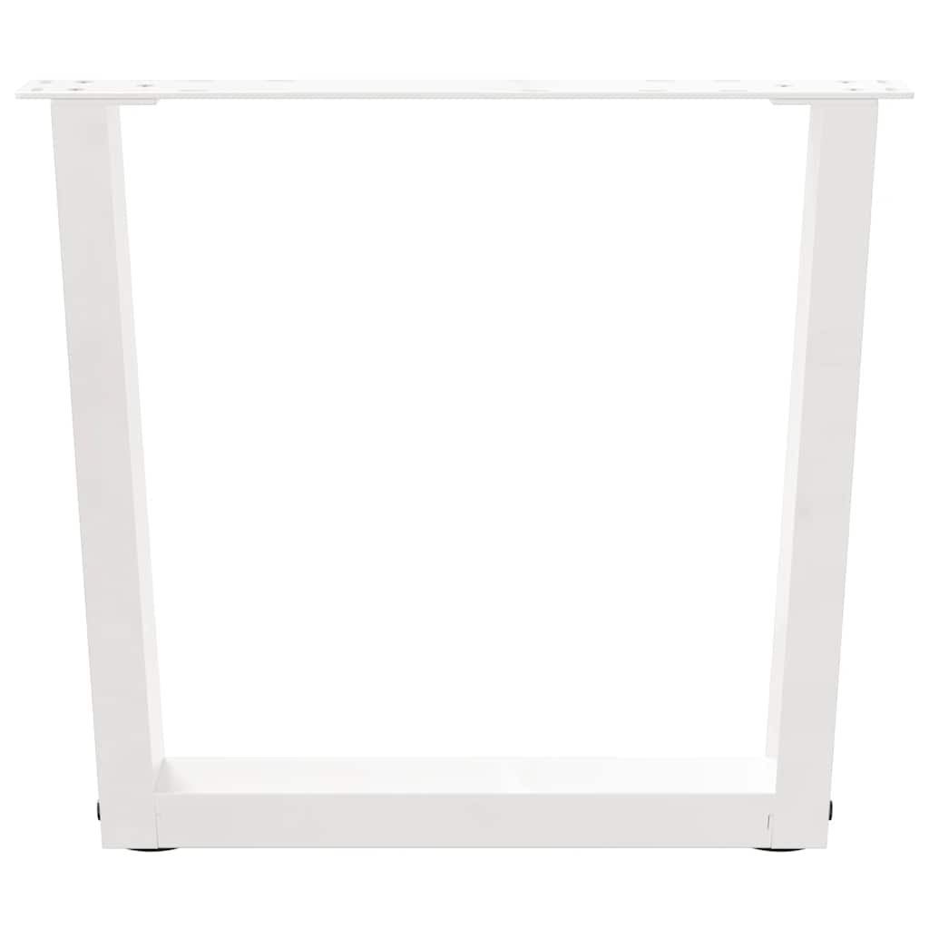 Gambe per Tavolino da CaffÃ¨ a Forma di V 2 pz Bianche 60x(42-43,3) cm Acciaio