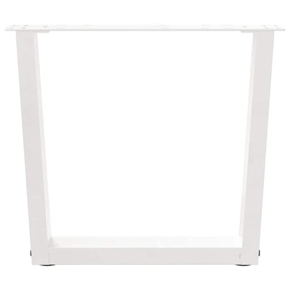 Gambe per Tavolino da CaffÃ¨ a Forma di V 2 pz Bianche 60x(42-43,3) cm Acciaio