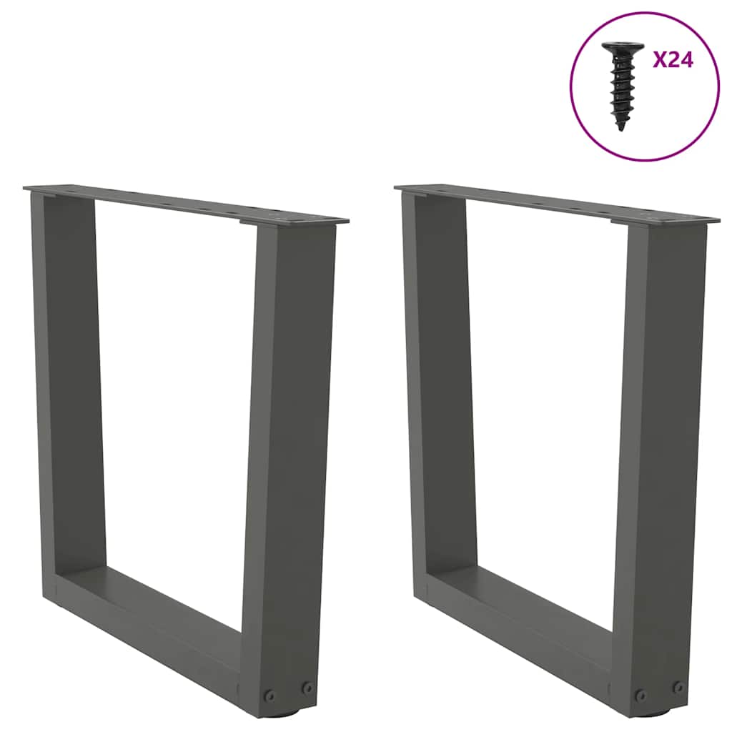Gambe per Tavolino da CaffÃ¨ a Forma di V 2 pz Antracite 60x(42-43,3) cm Acciaio