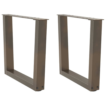 Gambe per Tavolino da CaffÃ¨ a Forma di V 2 pz Acciaio Naturale 60x(42-43,3) cm Acciaio