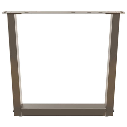 Gambe per Tavolino da CaffÃ¨ a Forma di V 2 pz Acciaio Naturale 60x(42-43,3) cm Acciaio