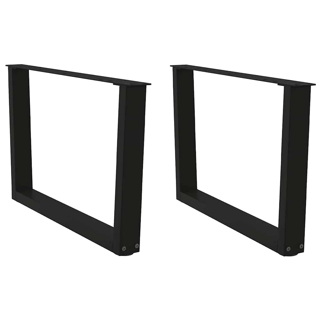 Gambe per Tavolino da CaffÃƒÂ¨ a Forma di V 2 pz Nere 70x(42-43,3) cm Acciaio