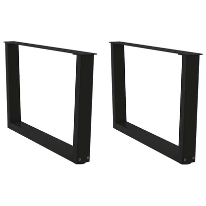 Gambe per Tavolino da CaffÃƒÂ¨ a Forma di V 2 pz Nere 70x(42-43,3) cm Acciaio