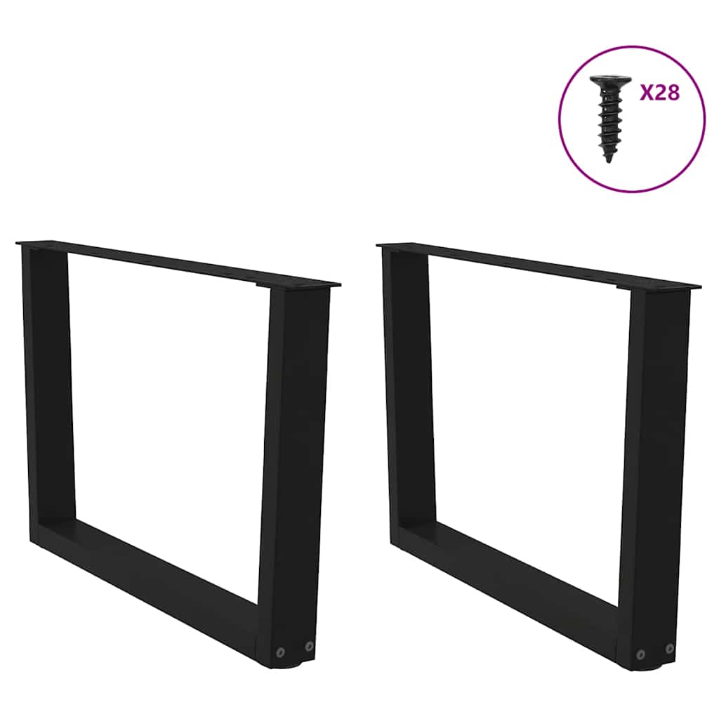 Gambe per Tavolino da CaffÃƒÂ¨ a Forma di V 2 pz Nere 70x(42-43,3) cm Acciaio