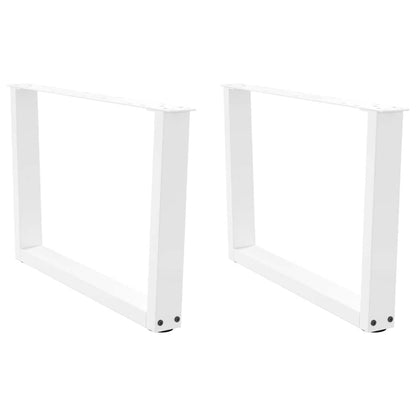 Gambe per Tavolino da CaffÃ¨ a Forma di V 2 pz Bianche 70x(42-43,3) cm Acciaio