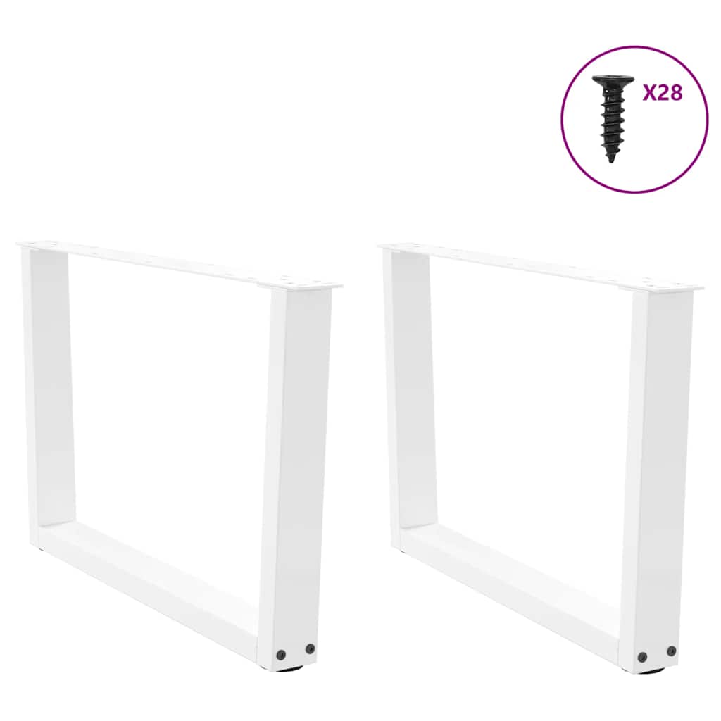Gambe per Tavolino da CaffÃ¨ a Forma di V 2 pz Bianche 70x(42-43,3) cm Acciaio