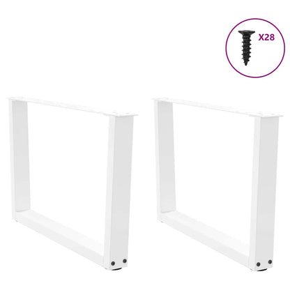 Gambe per Tavolino da CaffÃ¨ a Forma di V 2 pz Bianche 70x(42-43,3) cm Acciaio