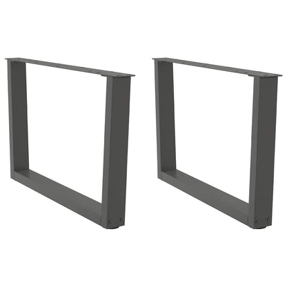 Gambe per Tavolino da CaffÃ¨ a Forma di V 2 pz Antracite 70x(42-43,3) cm Acciaio