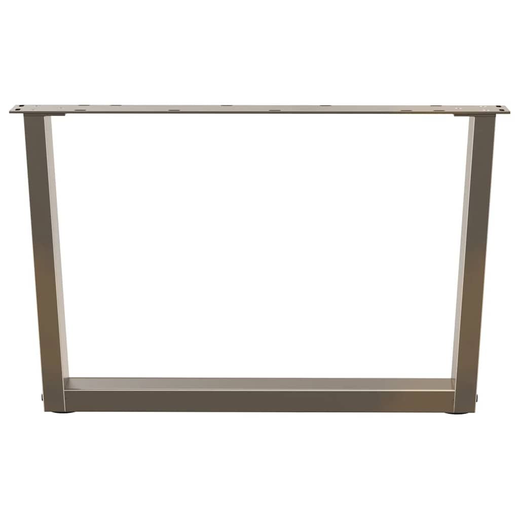 Gambe per Tavolino da CaffÃ¨ a Forma di V 2 pz Acciaio Naturale 70x(42-43,3) cm Acciaio