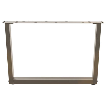 Gambe per Tavolino da CaffÃ¨ a Forma di V 2 pz Acciaio Naturale 70x(42-43,3) cm Acciaio