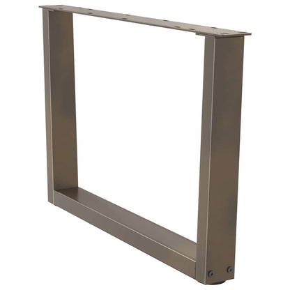 Gambe per Tavolino da CaffÃ¨ a Forma di V 2 pz Acciaio Naturale 70x(42-43,3) cm Acciaio