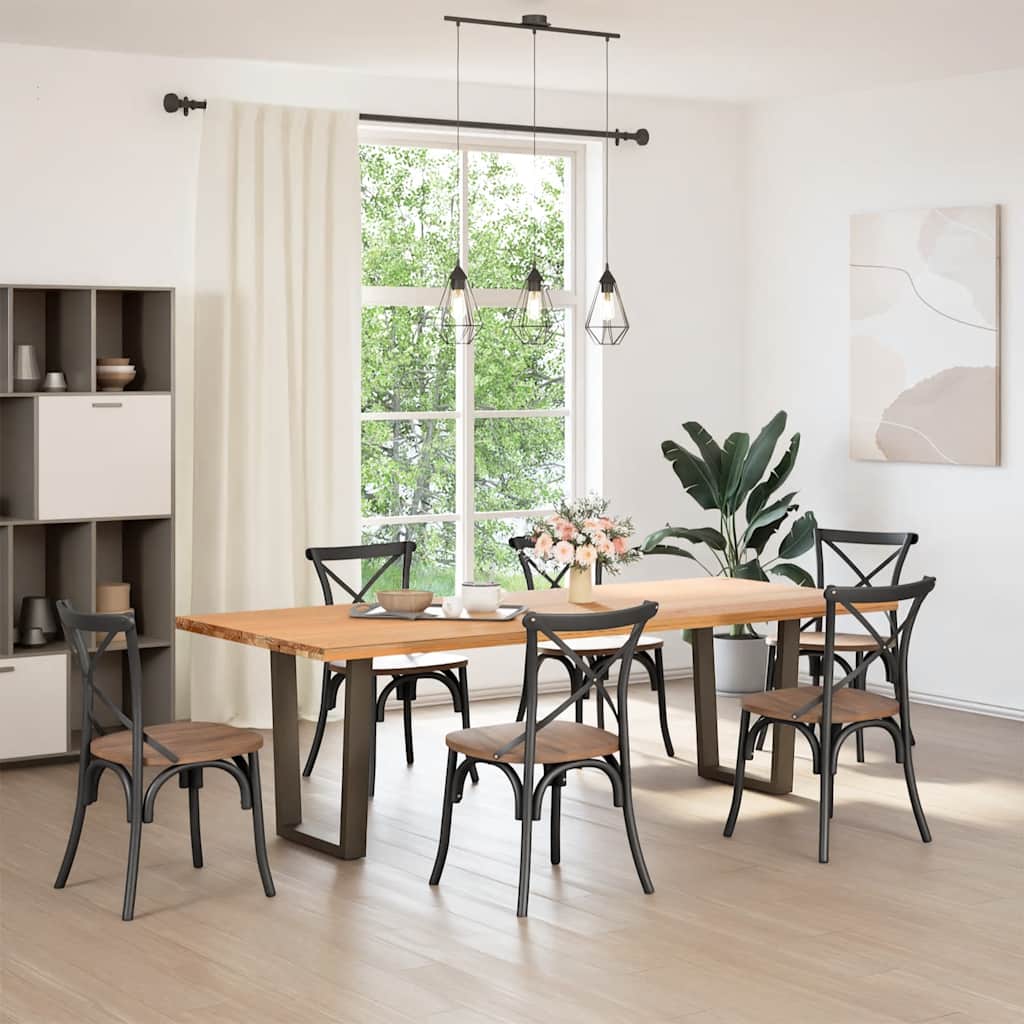 Gambe per tavolo da pranzo a forma di V 2 pz in acciaio naturale 60x(72-73,3) cm