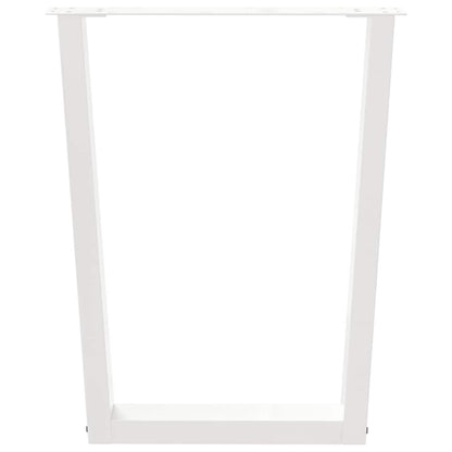 Gambe per Tavolo Pranzo a V 2 pz Bianco 70x(72-73,3)cm Acciaio