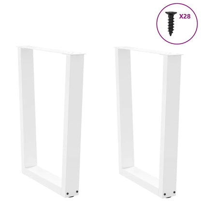 Gambe per Tavolo Pranzo a V 2 pz Bianco 70x(72-73,3)cm Acciaio