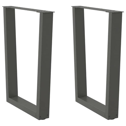 Gambe per tavolo da pranzo a forma di V 2 pz Antracite 70x(72-73,3) cm Acciaio