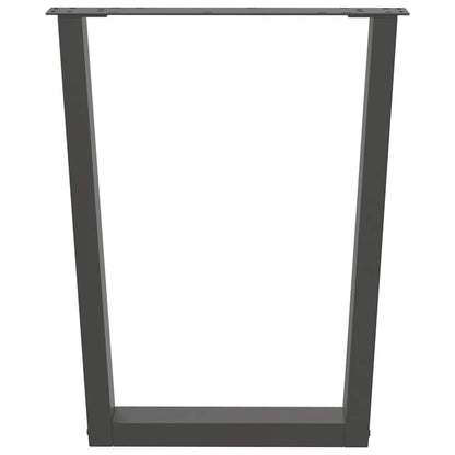 Gambe per tavolo da pranzo a forma di V 2 pz Antracite 70x(72-73,3) cm Acciaio