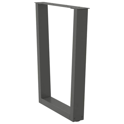 Gambe per tavolo da pranzo a forma di V 2 pz Antracite 70x(72-73,3) cm Acciaio