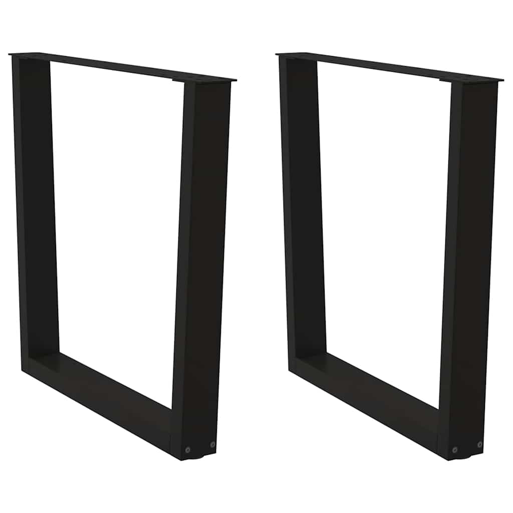 Gambe per tavolo da pranzo a forma di V 2 pz nere 80x(72-73,3) cm in acciaio