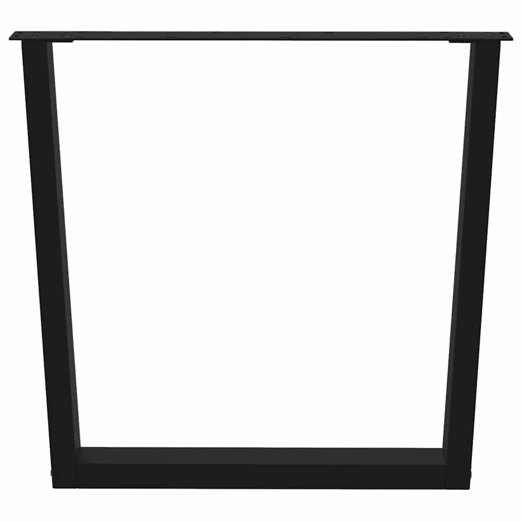 Gambe per tavolo da pranzo a forma di V 2 pz nere 80x(72-73,3) cm in acciaio