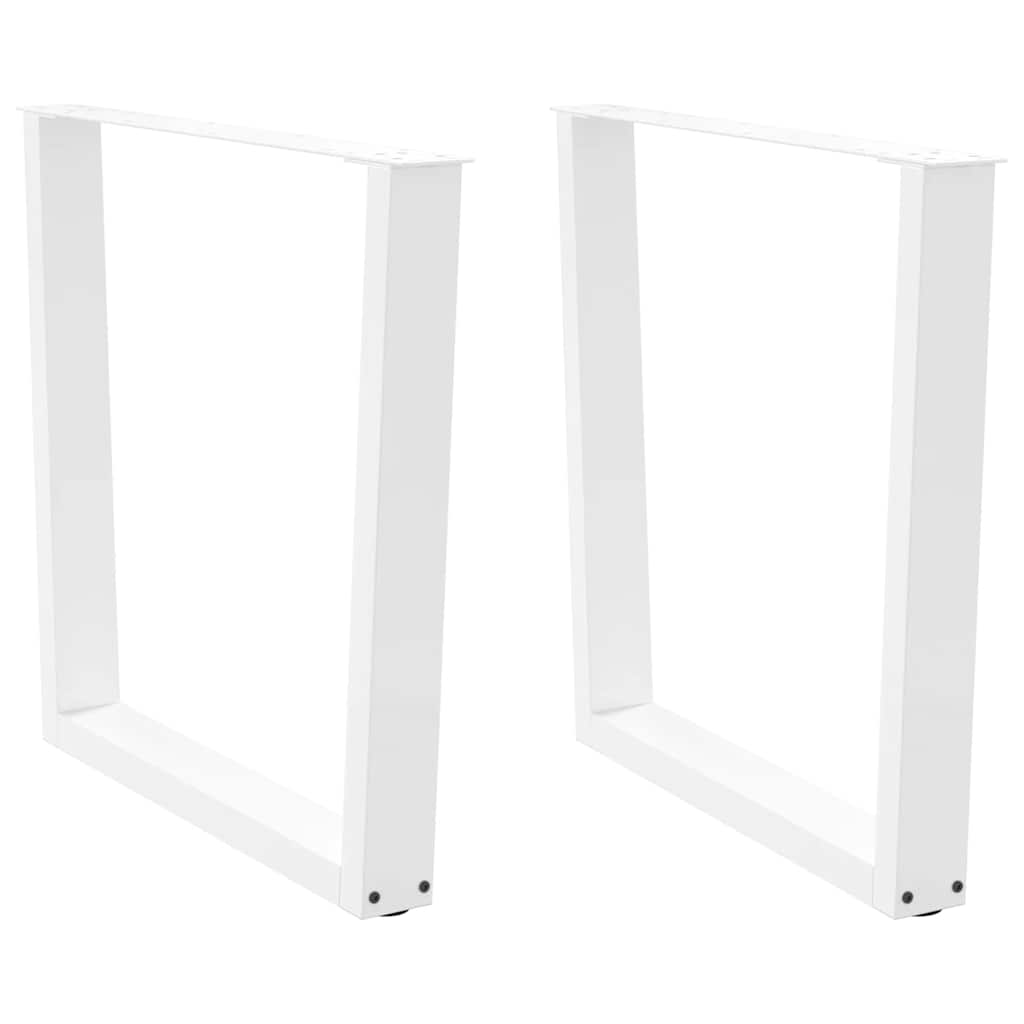 Gambe per tavolo da pranzo a forma di V 2 pz bianche 80x(72-73,3) cm in acciaio