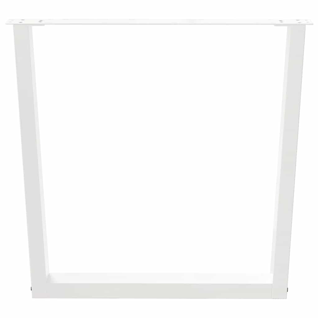 Gambe per tavolo da pranzo a forma di V 2 pz bianche 80x(72-73,3) cm in acciaio